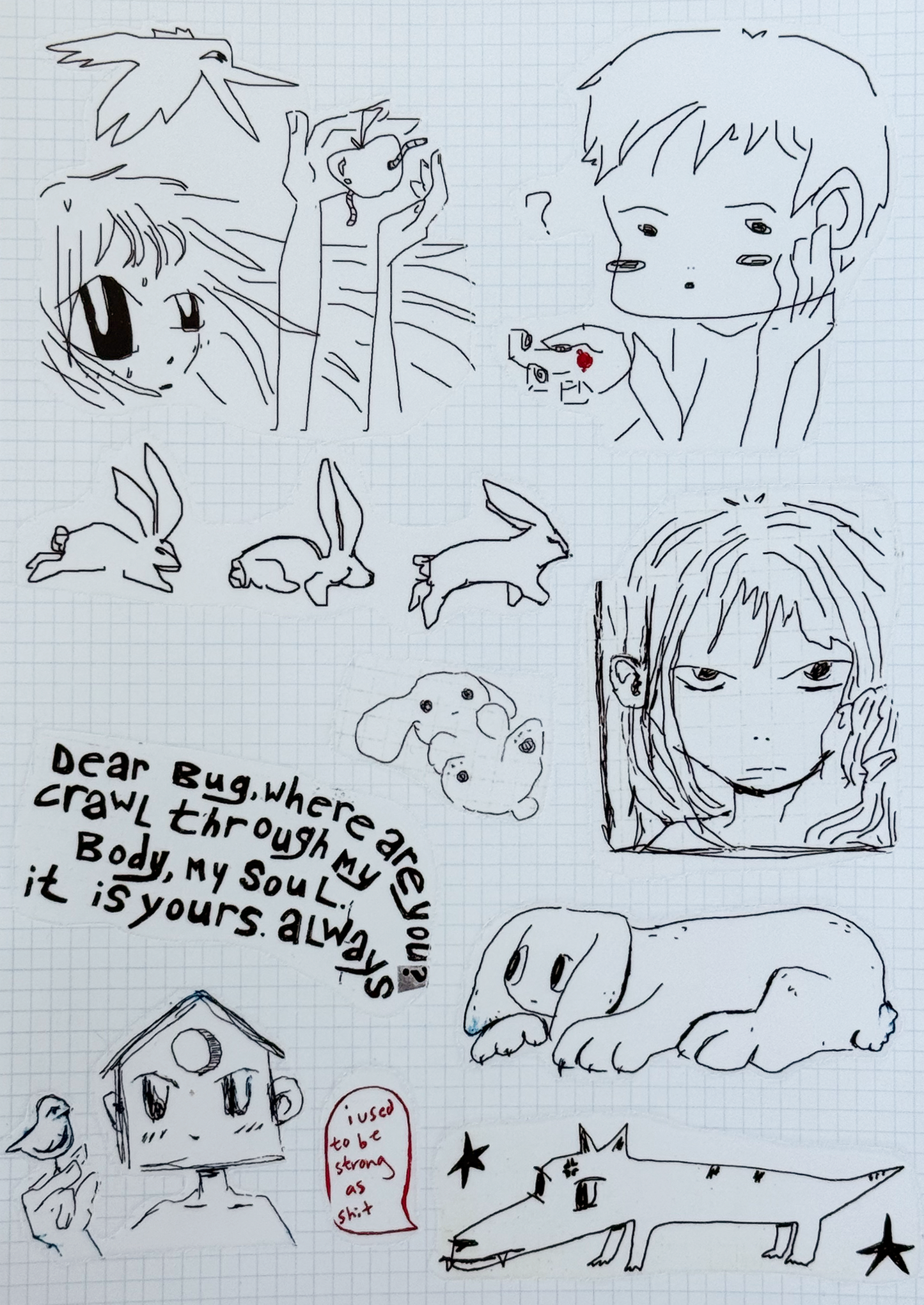"i used to be strong as shit" Sticker Sheet